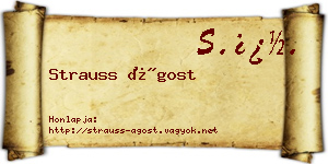 Strauss Ágost névjegykártya
